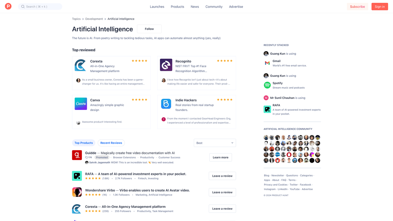 Product Hunt AI Tools